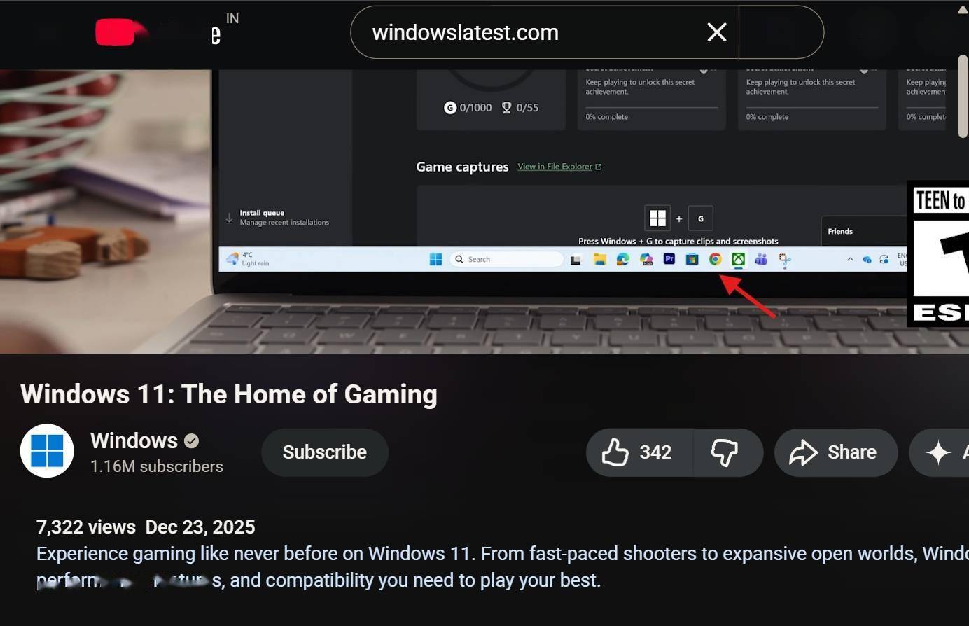 微软Win11游戏广告“翻车”：任务栏赫然固定着谷歌Chrome浏览器